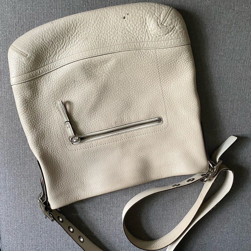Vintage Coach white soft leather handbag